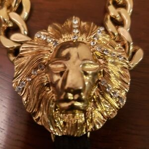 Natasha couture gold lion necklace
